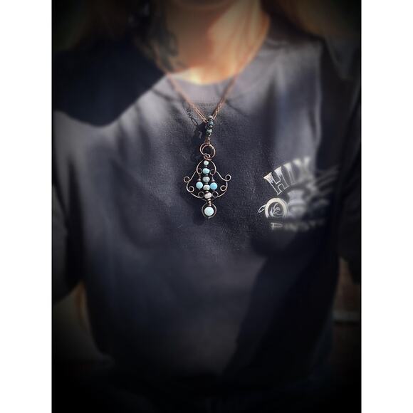 Artisan Larimar and Aquamarine Necklace - Picture 4 of 11